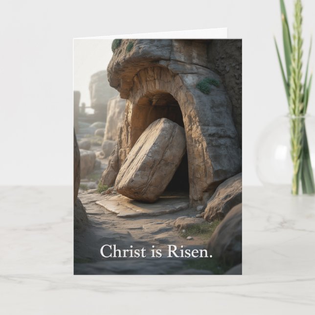 He Is Risen Empty Tomb Christian Easter Kort (Framsida)