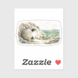 He Is Risen Empty Tomb Easter Cross Sticker Klistermärken