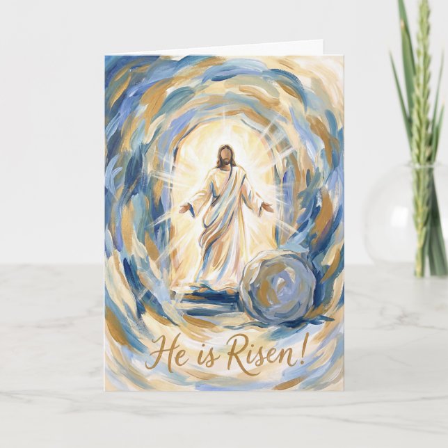 He Is Risen in Glory Easter Card Kort (Framsida)