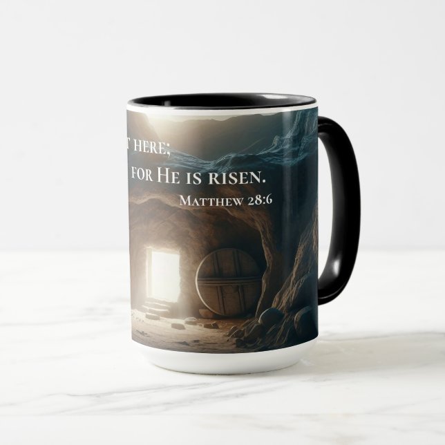 He Is Risen – Inspirational Empty Tomb  Mugg (Framsida höger)