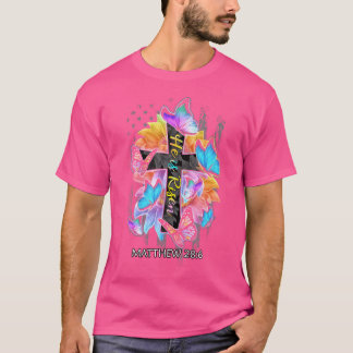 He Is Risen Jesus Christian Cross Butterfly Americ T Shirt
