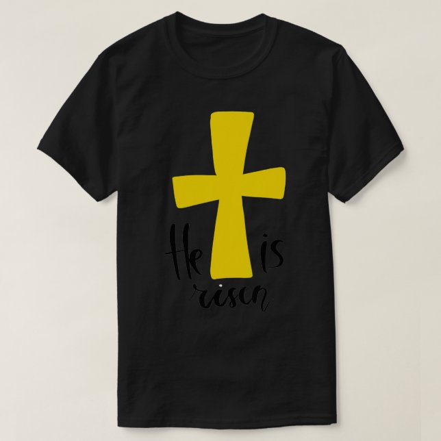 He is Risen  Jesus Christian Happy Easter Day  T Shirt (Design framsida)