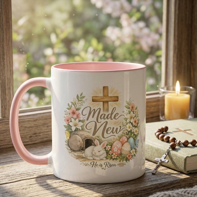 He Is Risen | Made New Christian Easter Mugg (Skapare uppladdad)