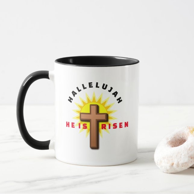 "HE IS RISEN" MUGG (Med munk)
