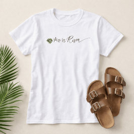 He is Risen Palm Leaf  3 Crosses Minimalist Easter T Shirt