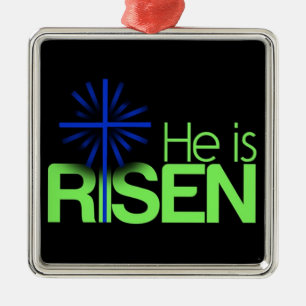 "HE IS RISEN" PÅSK JULGRANSPRYDNAD METALL