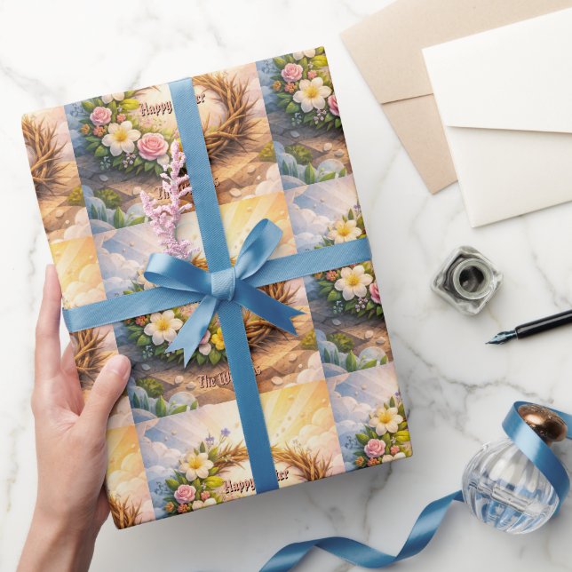 He Is Risen Religious Floral Crown Easter Presentpapper (Gifting)