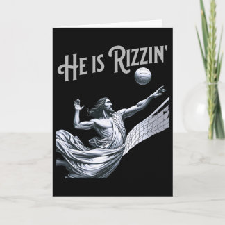 He Is Rizzin Jesus Playing Volleyball Funny Sports Kort