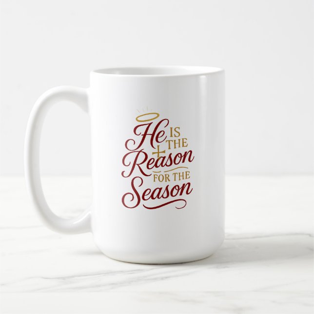 He Is the Reason for the Season Mug Both sides Kaffemugg (Vänster)