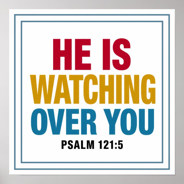 He Is Watching Over You Bold Modern Clean Poster (Framsidan)