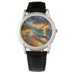 HE KOMMER SOON Christian Faith Sea Armbandsur