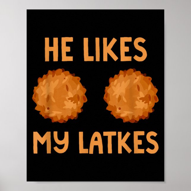 He Likes My Latkes Hanukkah Couple Matching Jewish Poster (Framsidan)
