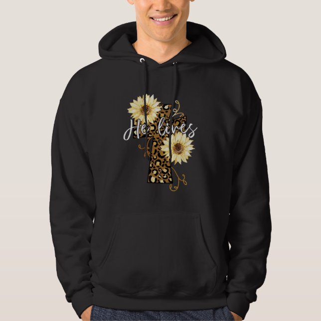 He Lives Happy Easter Day Jesus Cross Religious Ch Hoodie (Framsida)
