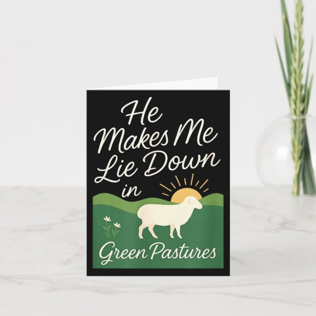 He Makes Me Lie Down In Green Pastures  Kort (Framsida)