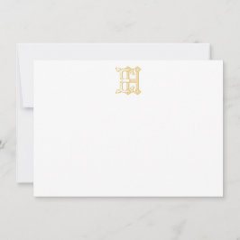 HE Monogram eller EH Monogram Notecards Anteckningskort