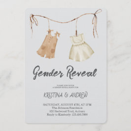 He or She Gender Reveal Party Inbjudningar