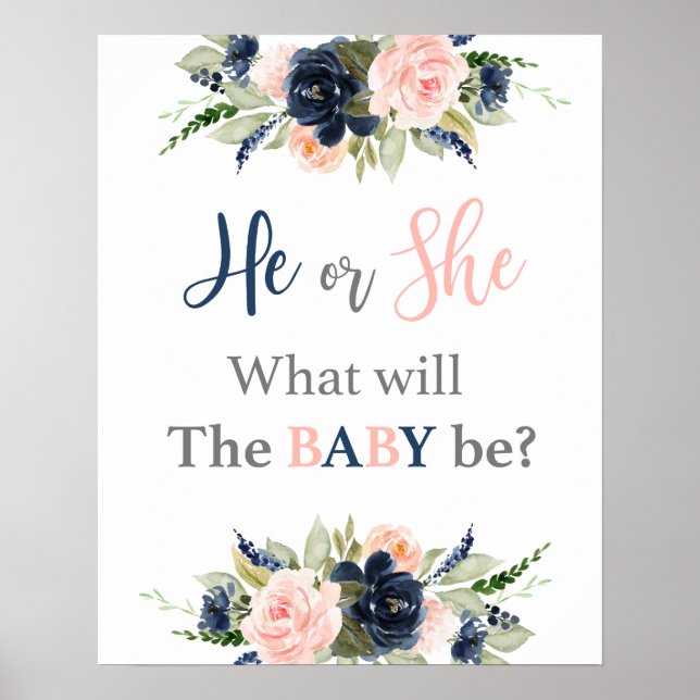 He or She Gender Reveal Poster (Framsidan)