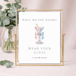 He or She Gender Reveal Voting Wear Your Guess   Poster