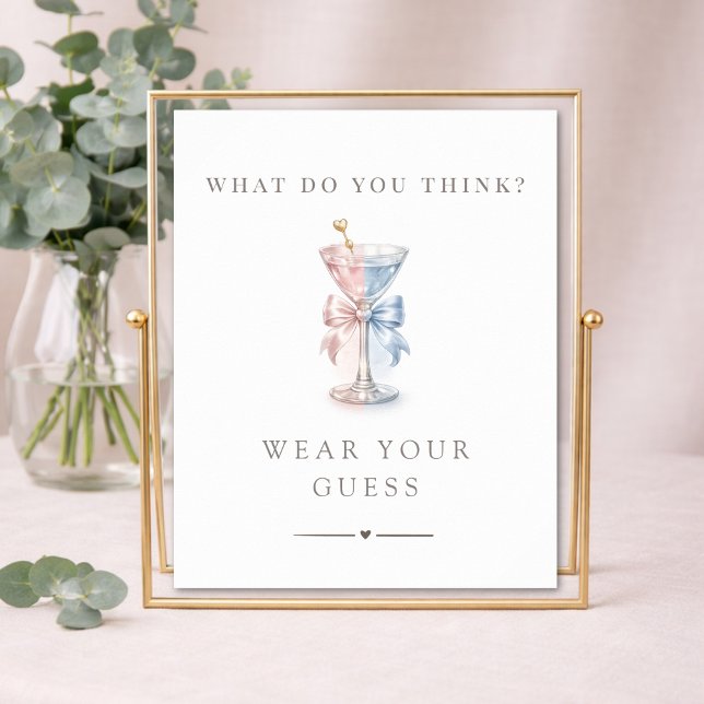He or She Gender Reveal Voting Wear Your Guess   Poster (Skapare uppladdad)