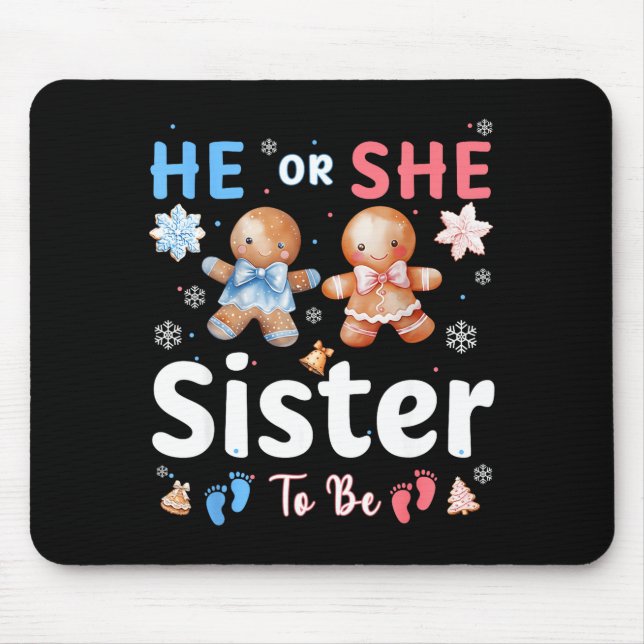 He Or She Sister To Be Christmas Gingerbread Gende Musmatta (Framsidan)