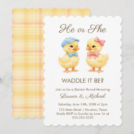 He or She WADDLE IT BE? Gender Reveal Invitation Inbjudningar