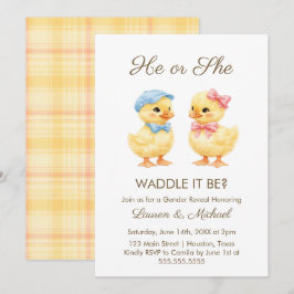 He or She WADDLE IT BE? Gender Reveal Invitation Inbjudningar