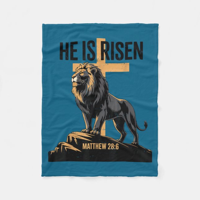 He Risen Jesus Lion Judah Fleecefilt (Framsidan)