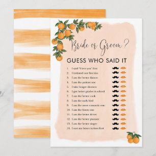 He Said She Said Bride Groom Bridal Shower Game