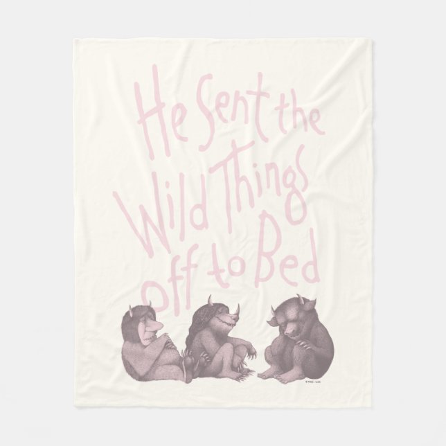 He Sent the Wild Things Off to Bed - Pink Fleecefilt (Framsidan)