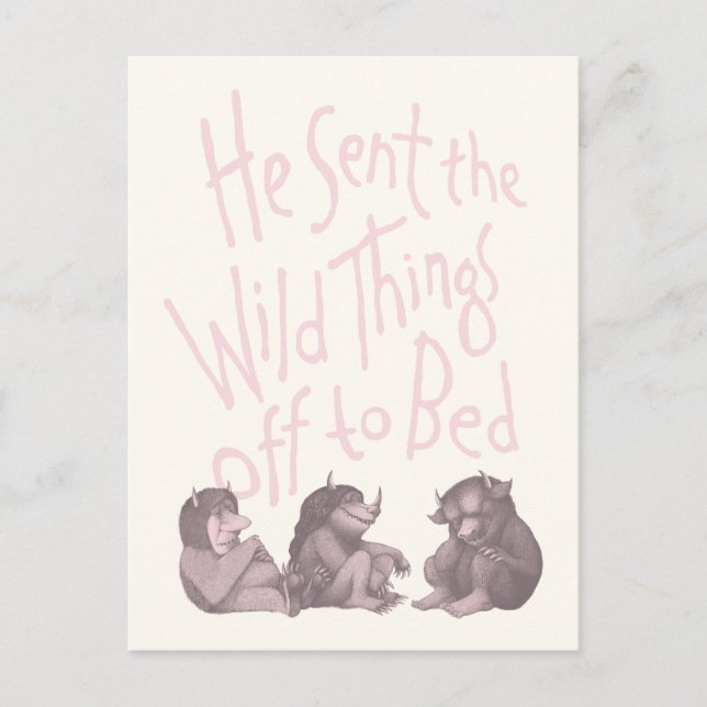 He Sent the Wild Things Off to Bed - Pink Vykort (Framsida)