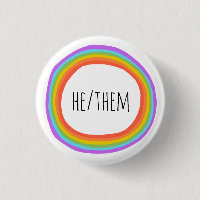 HE/THEM-kretsar med färgstark regnbåge