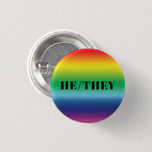 He, They gender Pronouns Rainbow Gay pride modern Knapp