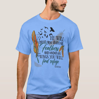 He Will Cover You With His Feathers Retro Christia T Shirt