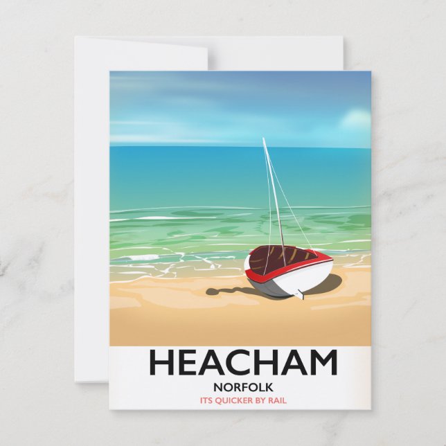 Heacham Norfolk vintage affisch vid havet (Framsida)