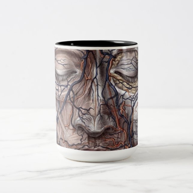 Head åder och muskler Två-Tonad mugg (Center)
