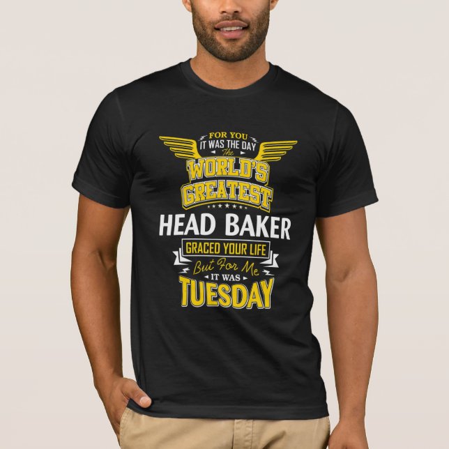 Head Baker Idea Worlds Största huvudbaker T Shirt (Framsida)