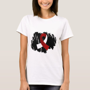 Head band för nackecancerBurgundy vit med Scribb Tee Shirt
