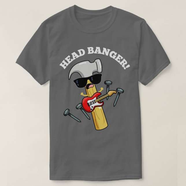 Head Banger Funny Music Puns T Shirt (Design framsida)