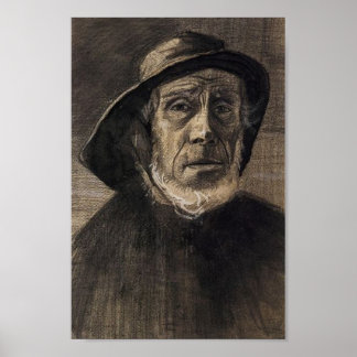 Head Fisherman, Beard Sou'wester, Vincent van Gogh Poster
