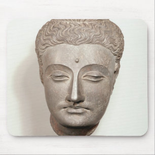 Head från en staty av Buddhaen, från Musmatta