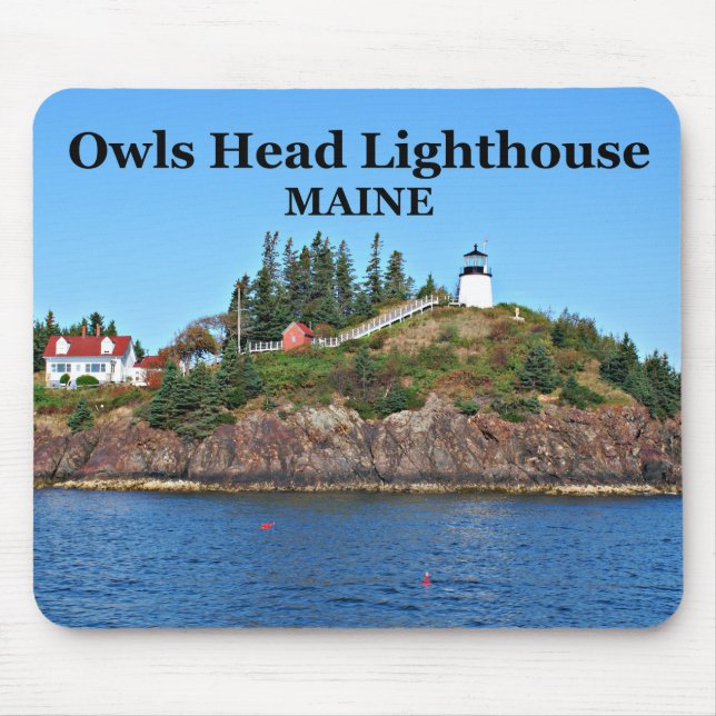 Head fyr för ugglor, Maine Mousepad Musmatta (Framsidan)