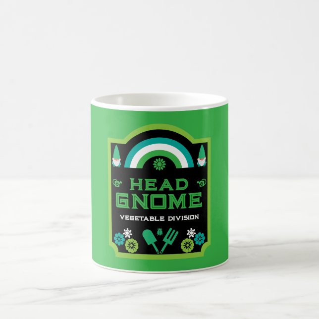 Head Garden Gnome Gardener Magisk Mugg (Center)