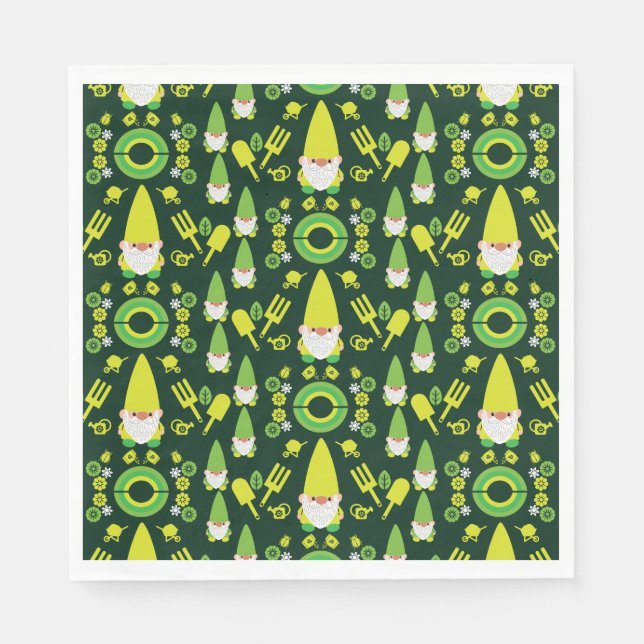 Head Garden Gnome Gardener Pappersservett (Framsidan)