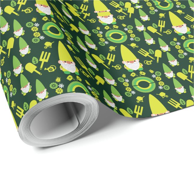 Head Garden Gnome Gardener Presentpapper (Rulle Hörn)