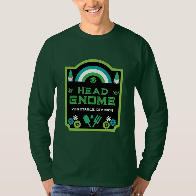 Head Garden Gnome Gardener T Shirt (Framsida)