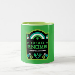 Head Garden Gnome Gardener Två-Tonad Mugg