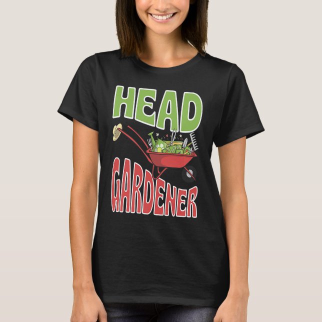 Head Gardener Cute Summer Wheelbarrow Vegetable Ga T Shirt (Framsida)