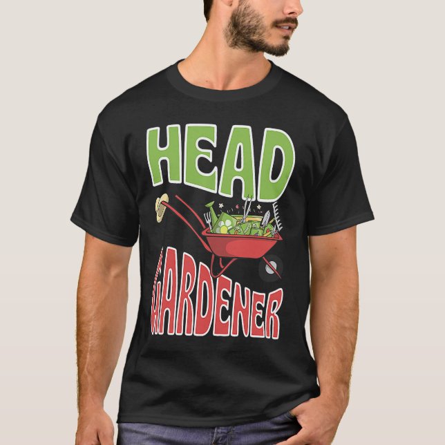 Head Gardener Cute Summer Wheelbarrow Vegetable Ga T Shirt (Framsida)