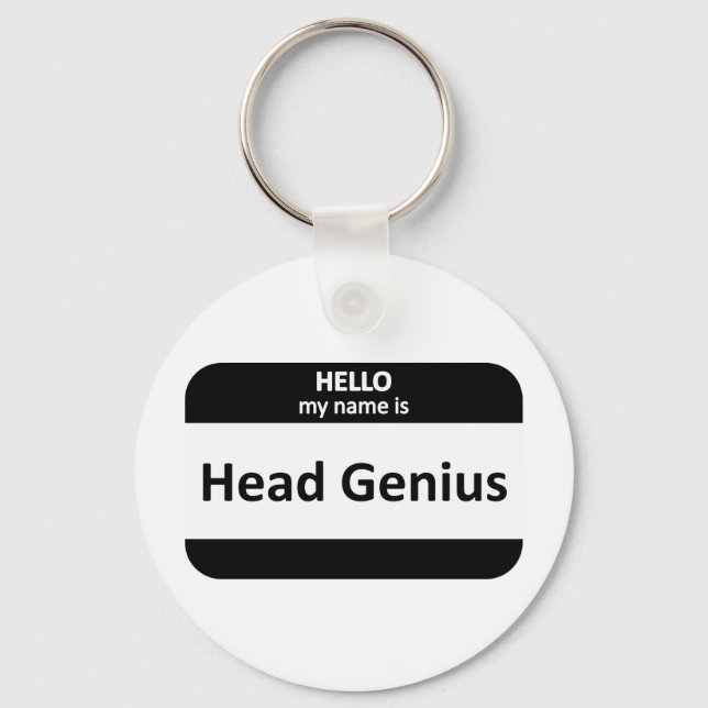 Head Genius Nametag Nyckelring (Framsida)