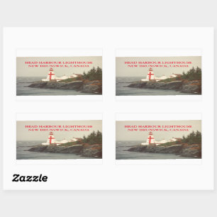 Head Harbour Lighthouse, NB Canada Stickers Rektangulärt Klistermärke